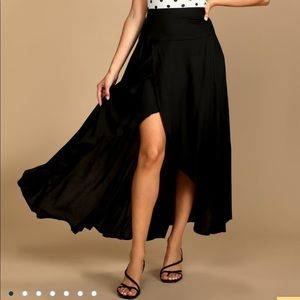 Ambrosio Black High-Low Maxi Skirt.